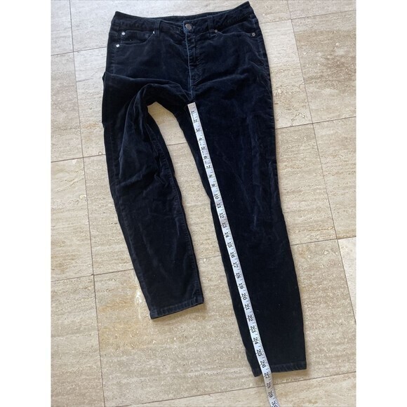 New Soft Surroundings Stretch Velvet Leggings Blue Pants 8 - Picture 4 of 5